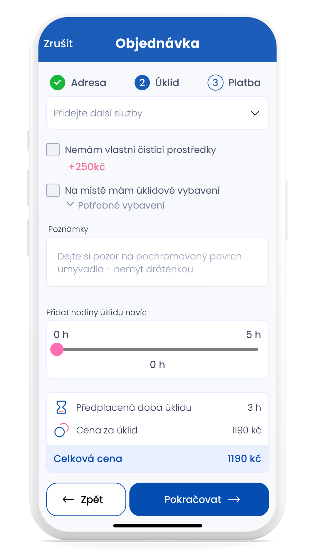 vložení platební karty